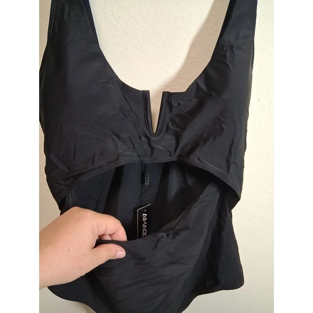 NWT 1 Piece Swimsuit Summer Beach Pool Vacation Maroon Size 2XL